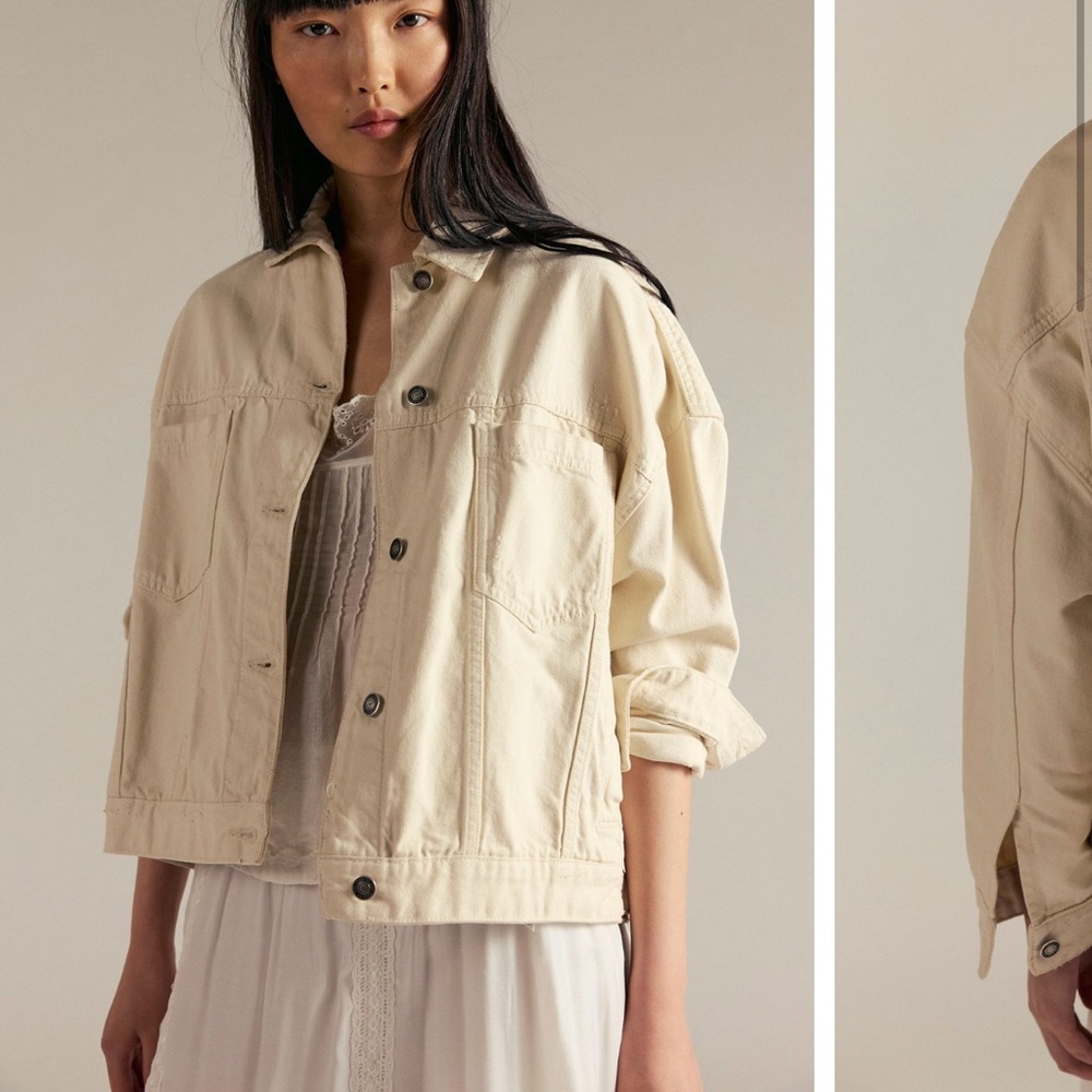 We The Free Free People Cream Jean Jacket